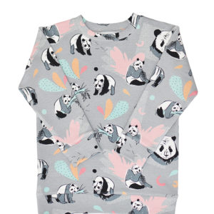 Hebe Pandas Sweatshirt, grau, mit Print