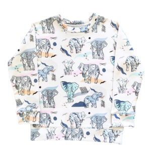 Hebe Sweatshirt mit Elefanten, beige